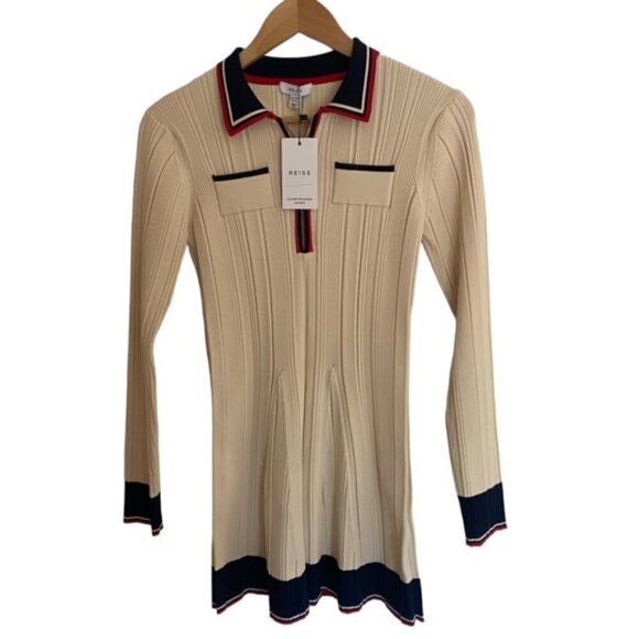 NWT Reiss Annie Ribbed Colorblock Mini Dress 13-14Y - Picture 2 of 6
